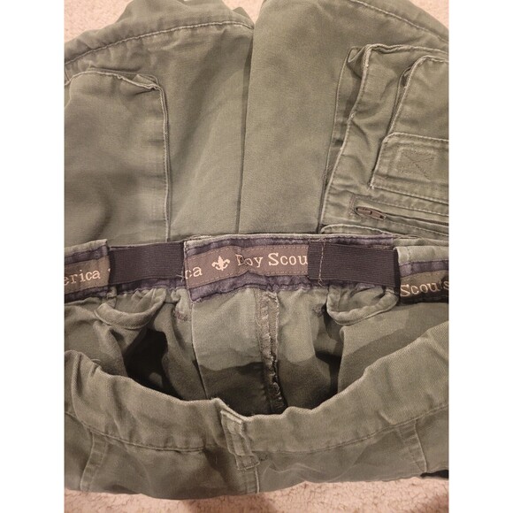 BSA Boy Scout Of America Uniform Shorts Canvas Olive Green Youth Size 10 - Picture 7 of 9